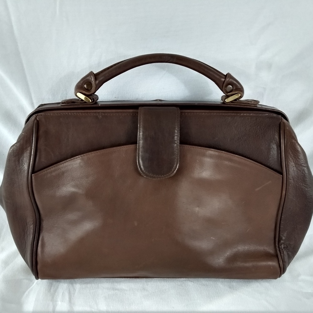 VINTAGE LEATHER CLAMSHELL PURSE HASTING & SMITH - Picture 3 of 7